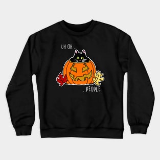 Scaredy Cat in a Jack-O-Lantern Crewneck Sweatshirt